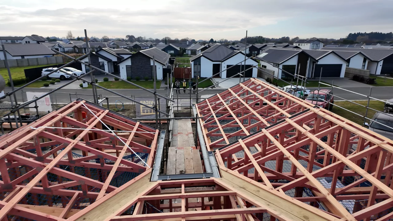 Elegant Kiwi Homes house in construction in Halswell