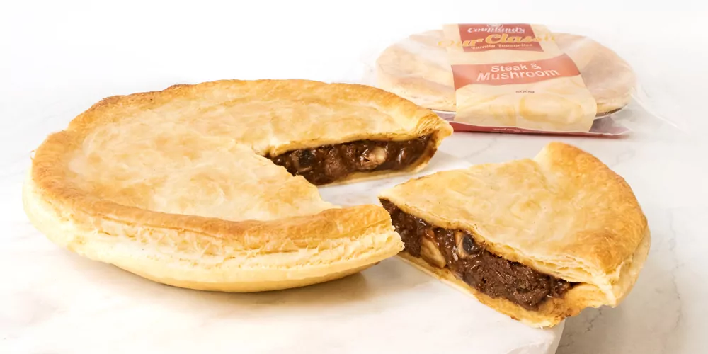 Coupland’s newest culinary masterpiece: Family Size Steak & Mushroom Pie! (ad)