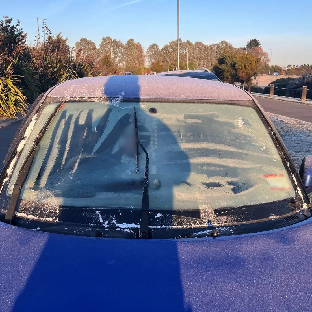 Chilly start leads to $150 Fine: Wigram mum caught driving with icy windscreen