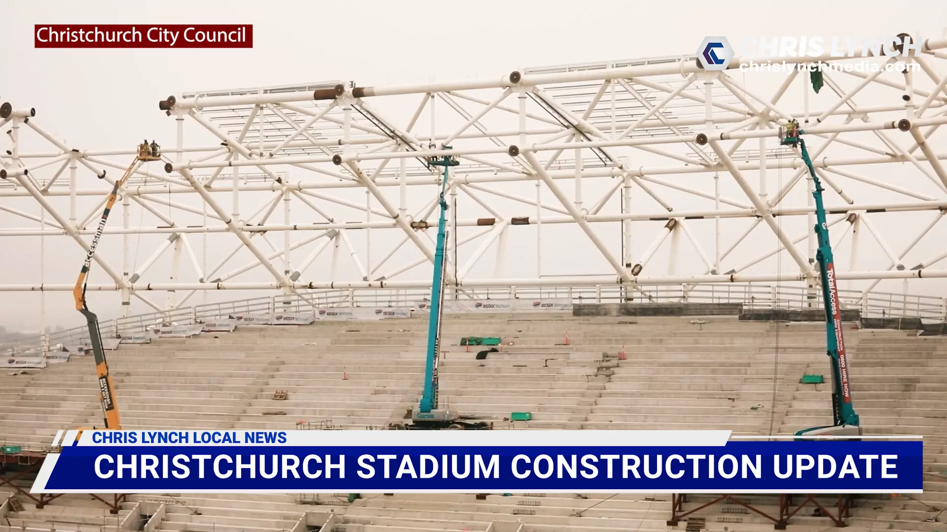Watch latest construction developments at Christchurch stadium