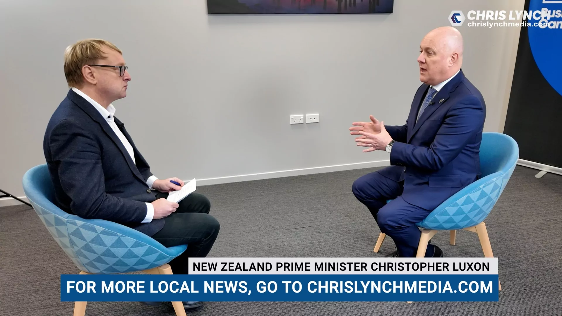 Chris Lynch talks to New Zealand Prime Minister Christopher Luxon