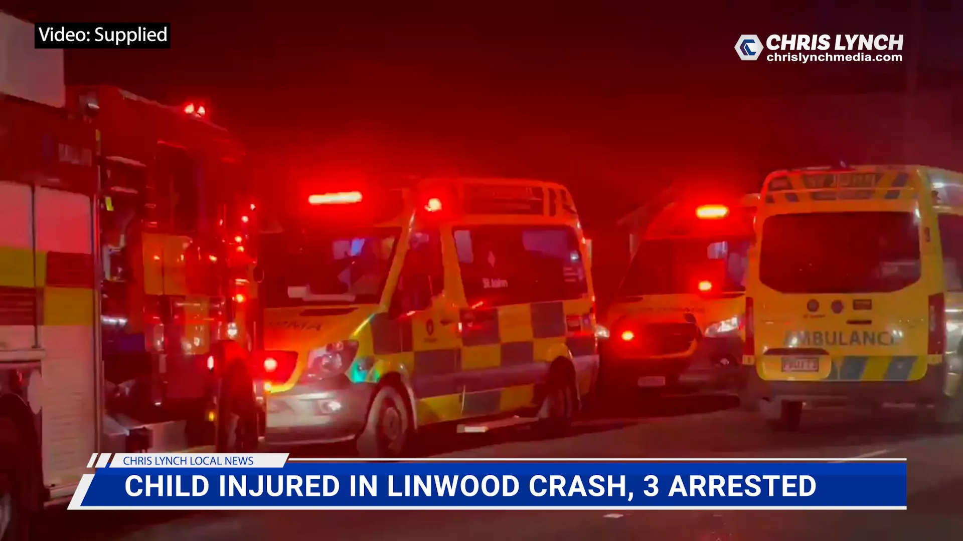 Child injured in Linwood crash, three people arrested