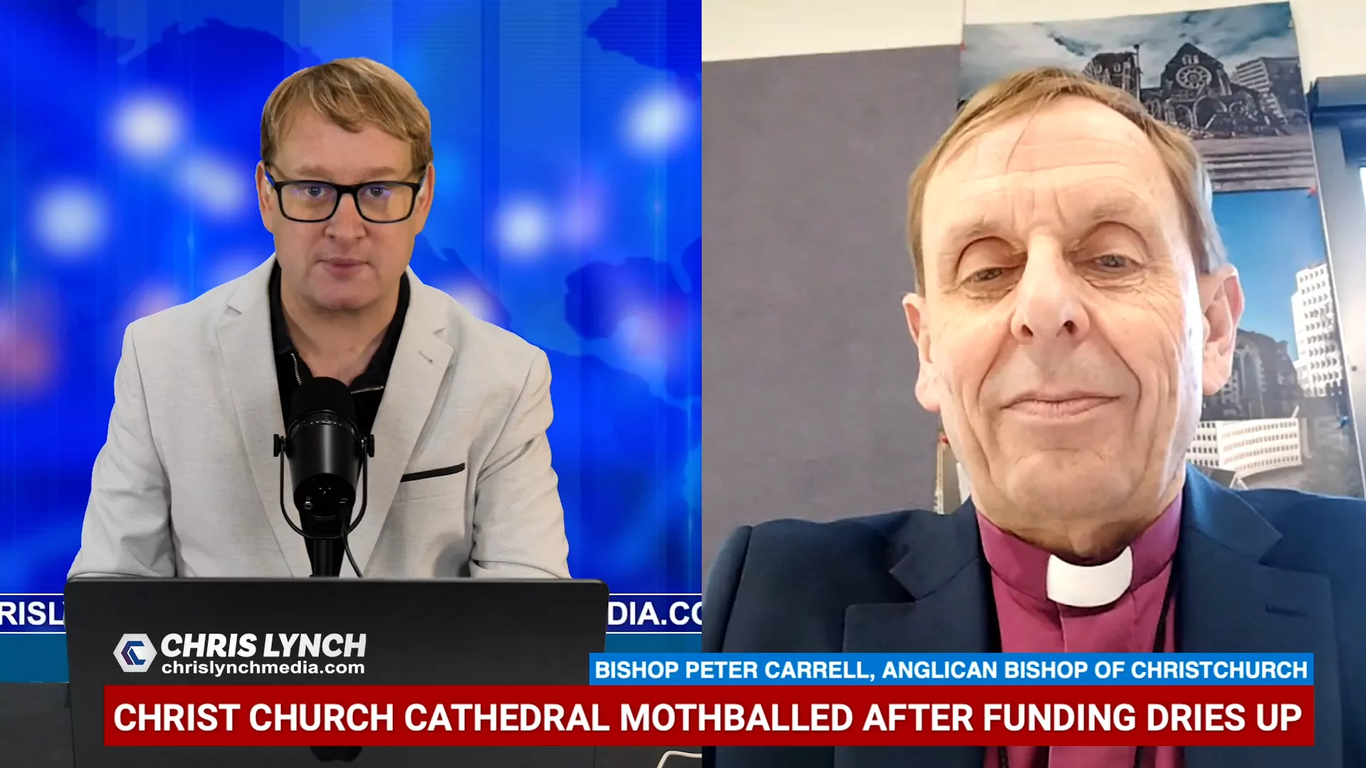 Christchurch Cathedral to be mothballed.  Bishop Peter Carrell talks about the decision