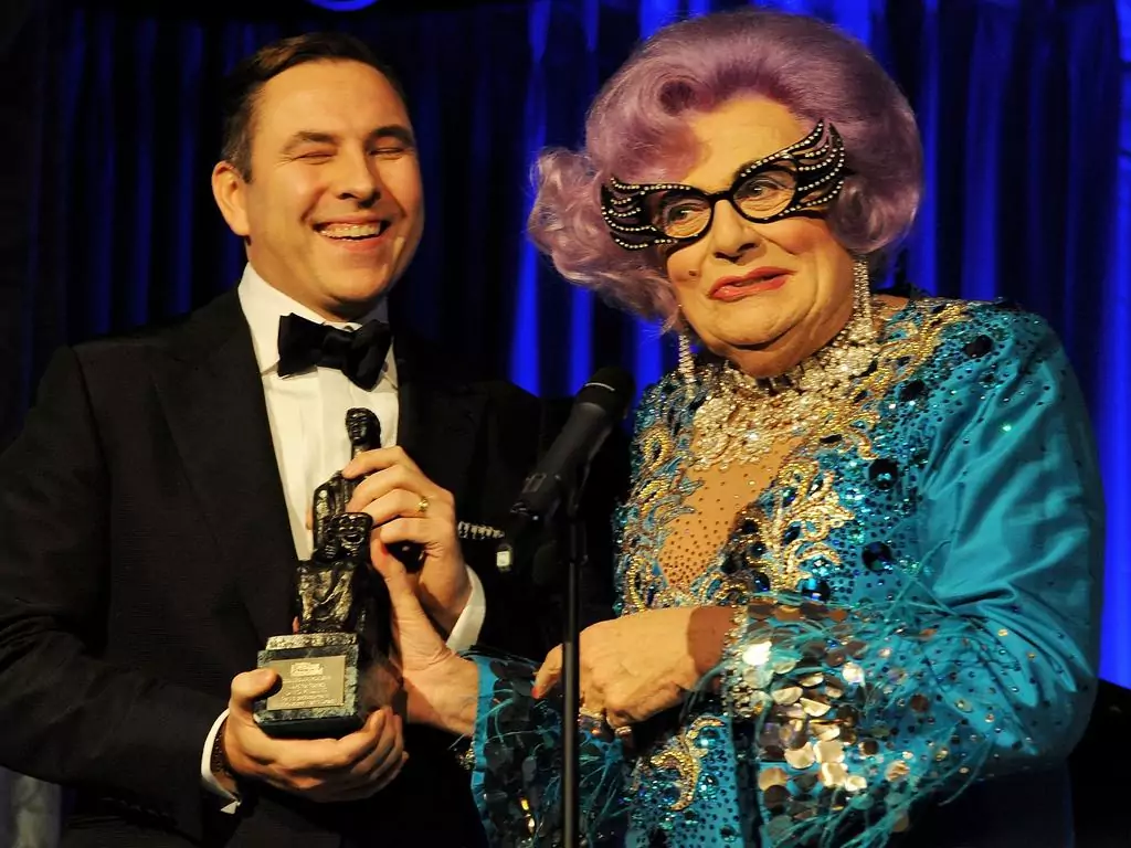 David Walliams with Barry Humphries / Supplied