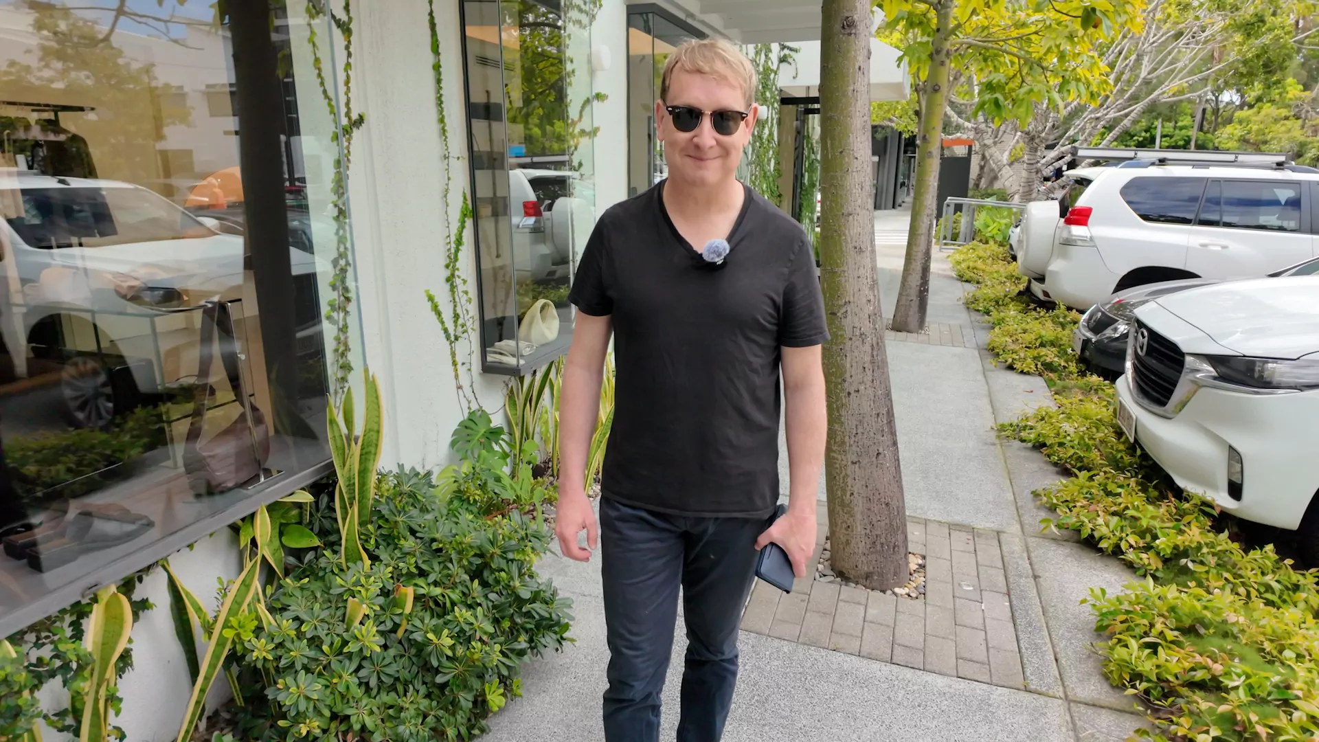 In his happy place, Chris Lynch checking out stores off James Street / Photo: Chris Lynch Media