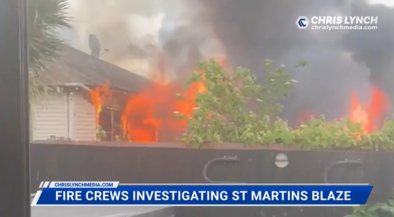 Footage shows house fire metres property in St Martins