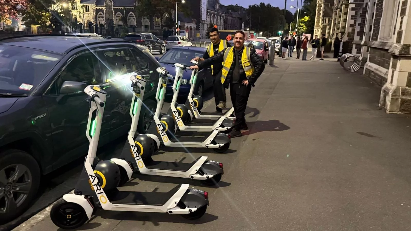 Thousands jump on Christchurch’s new three-wheeled e-scooters