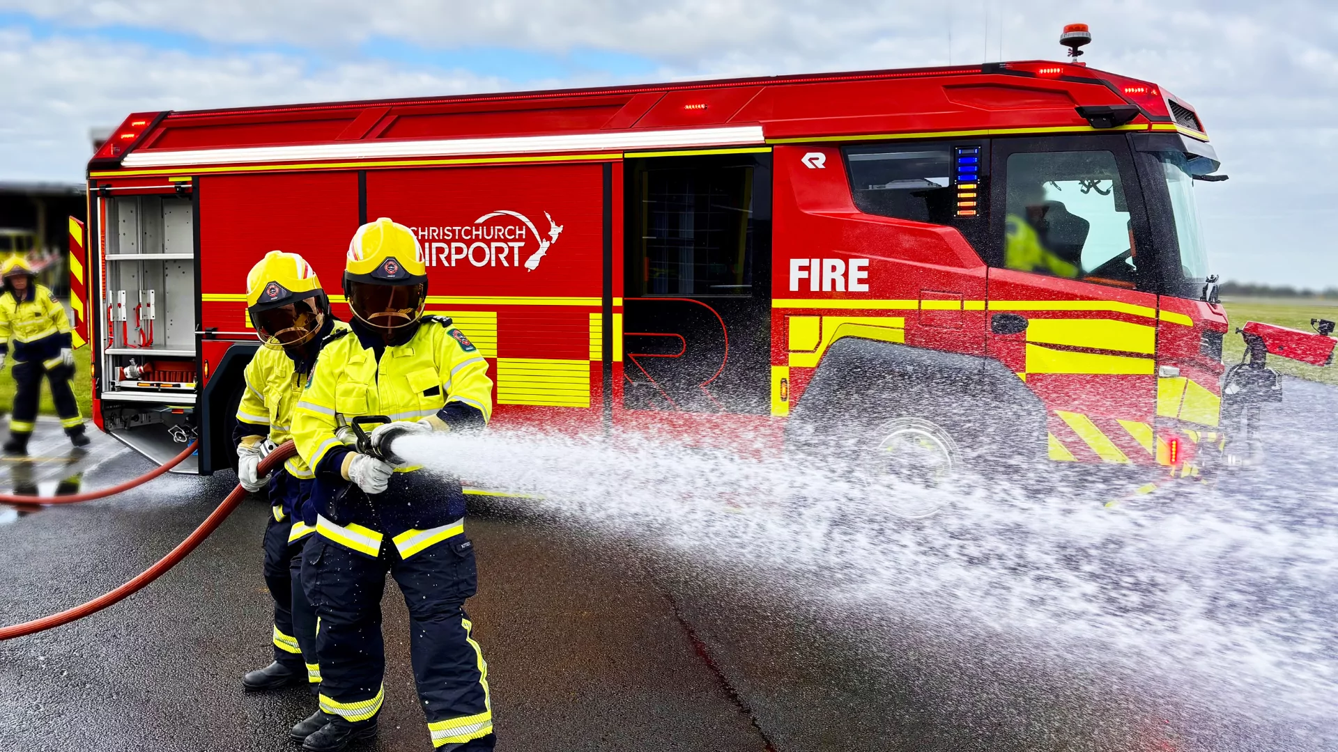 Christchurch Airport unveils New Zealand’s first electric fire truck